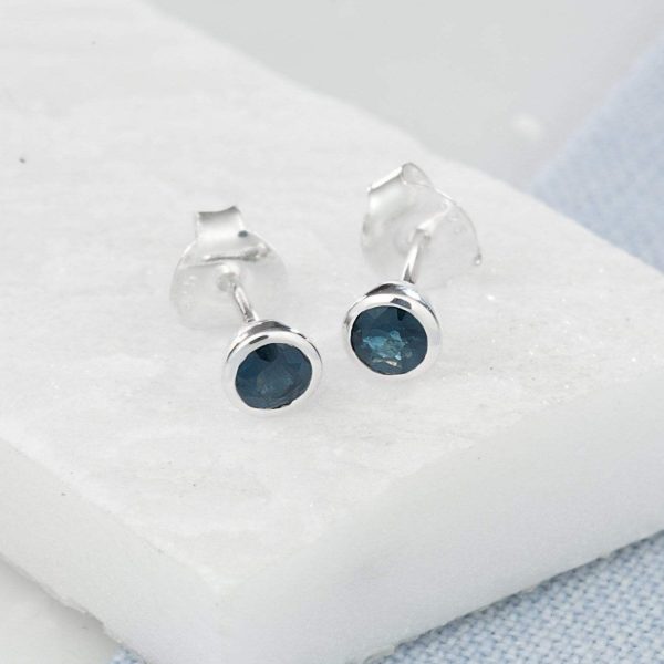 September Birthstone Earrings (Sapphire) - Image 2