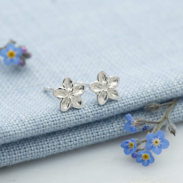 Silver Forget Me Not Stud Earrings - Image 2