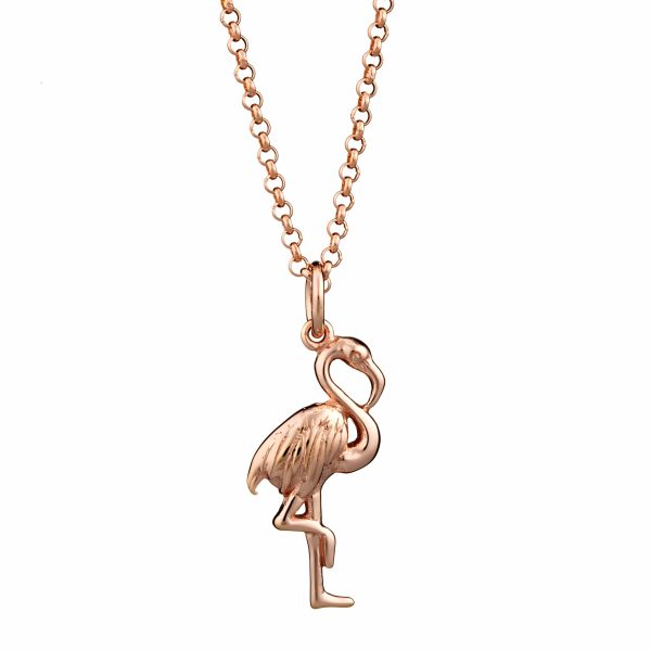 Rose Gold Plated Flamingo Necklace - Image 2