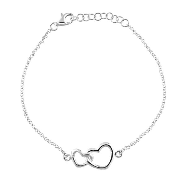 Silver Linked Hearts Bracelet - Image 2