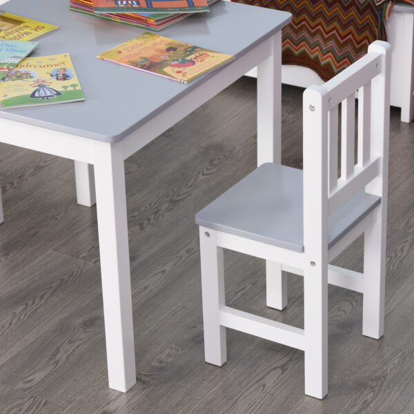 HOMCOM Children's Table and 2 Chairs Set, 3 Piece Toddler Activity Desk for Arts, Crafts, Study, Snack Time, Easy to Assemble, Grey   Aosom UK - Image 9