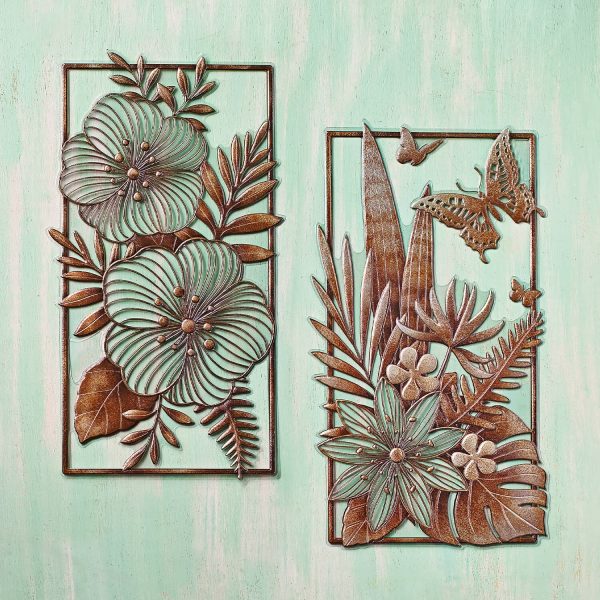 Set of 2 Decorative Wall Art H41 xW24cm, Perfect for Walls, Windows and Mirrors