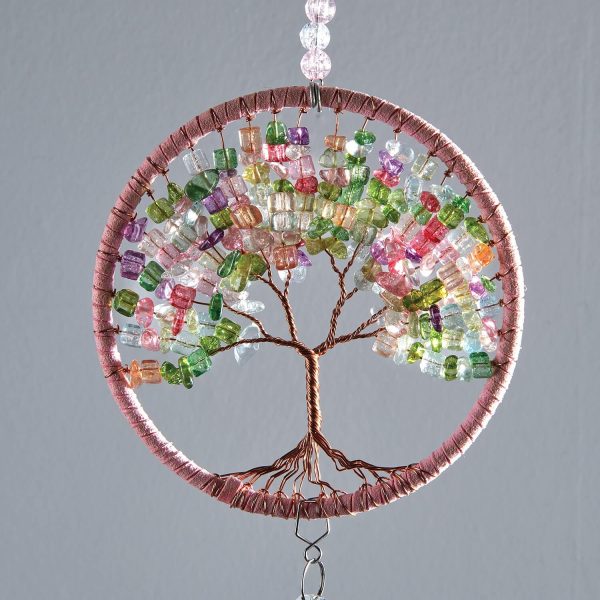 Hanging Sun Catcher, Tree of Life, Dia. 11cm, L30cm, With a 40cm Hanger