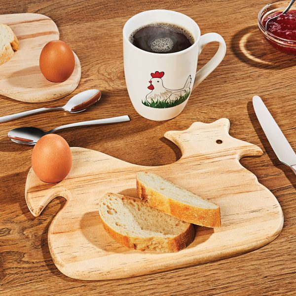 Breakfast Board L26 xW18.5 xH1cm, Wooden Chicken Design