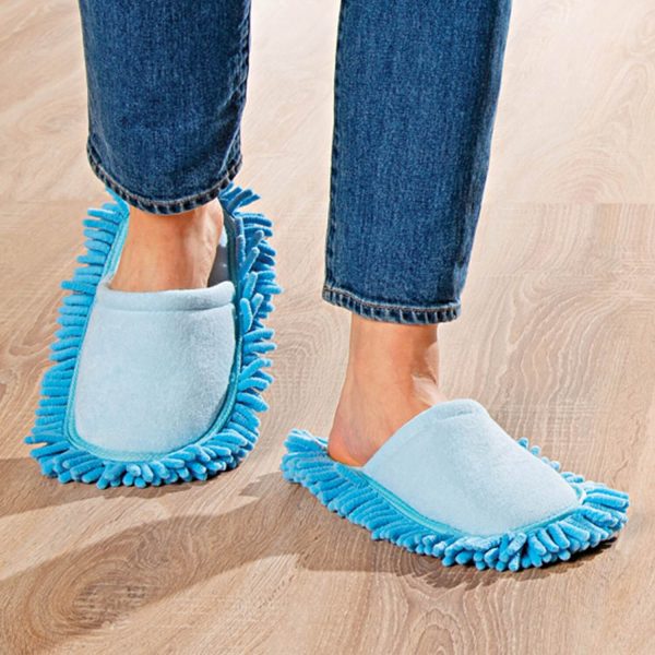 Mop Slippers Fits Shoe Size 3–7 UK, Cleaning Slippers, Made From Chenille