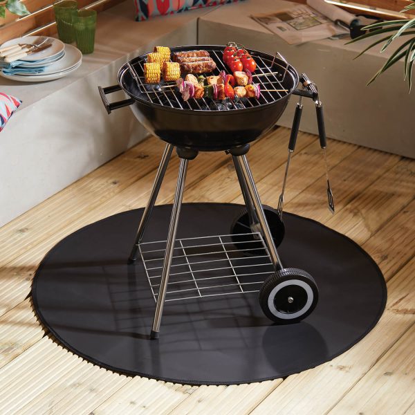 BBQ Mat Round Dia.91.5cm, Roll up for easy storage