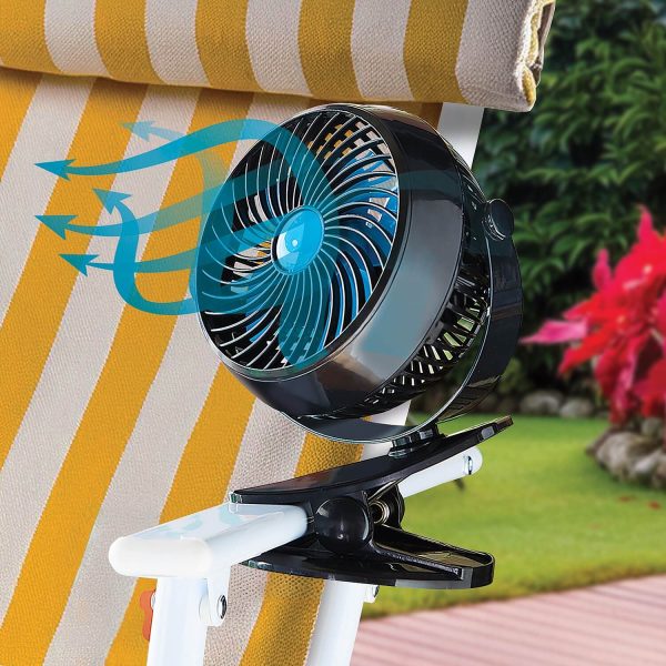 Small Clip on Fan H14.5 X W12 X D19cm, USB Cable Included