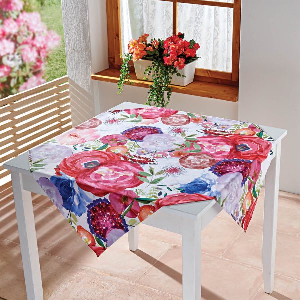 Square Poppy Print Table Cloth