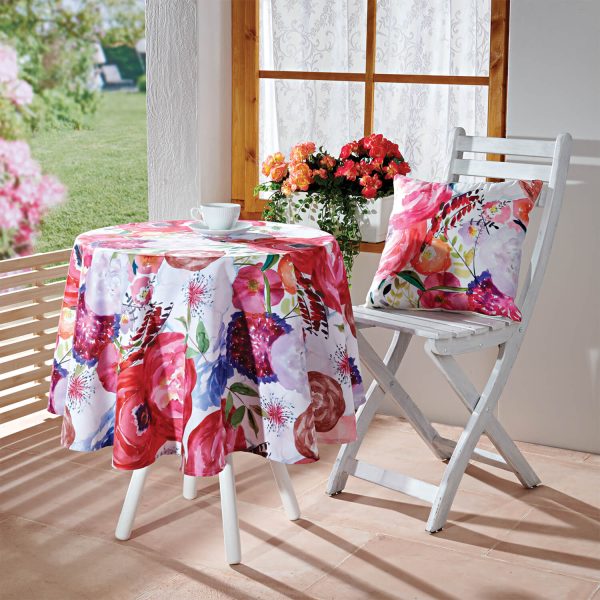 165Cm Round Poppy Print Table Cloth