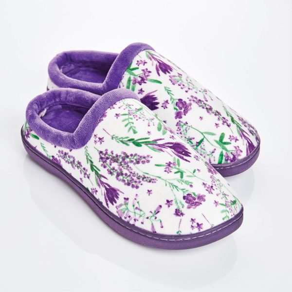 Soft Slipper with Memory Foam - Size 4, Lavander, Non-slip sole