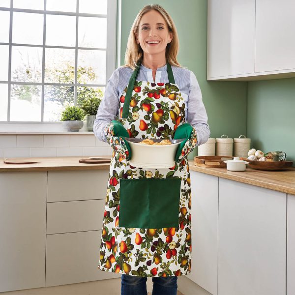 Patterned Apron (Autumn Fruits) W68 x85cm, Matching Oven Gloves and Tablecloth Also Available