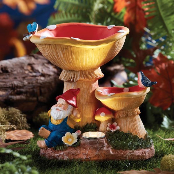 Solar Garden Lights (Gnome Under Toadstool) H20 xW12 xD18cm, Weather-Resistant Polyresin