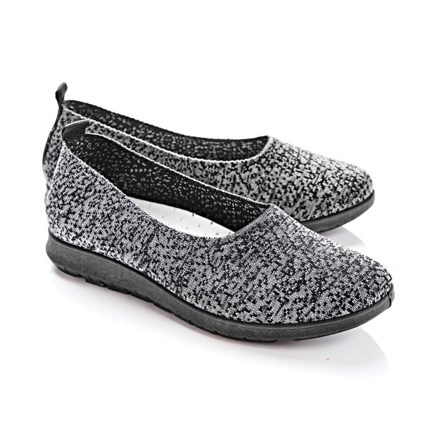 Women's Non-slip Knitted-Look Shoes, White, Size 4