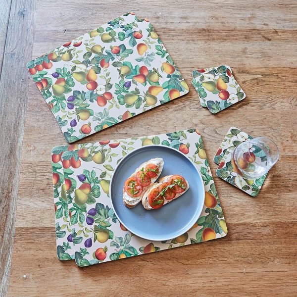 Set Of 6 Place Mats With Matching Coasters