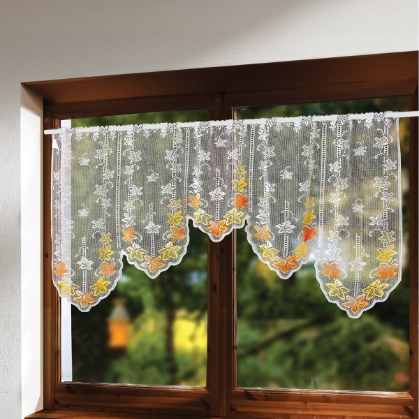 Café Curtain (Autumn Design) W150 xH80cm, 100% Polyester, Washable Up to 40°C