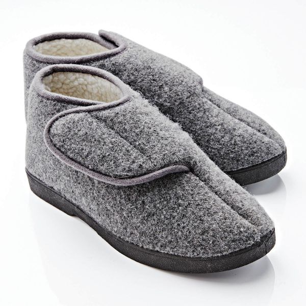 Ladies Grey 8 Warm Comfort Slippers