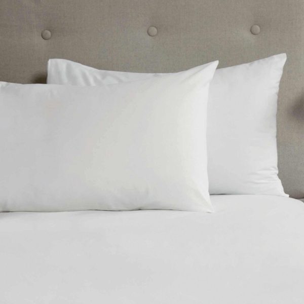 Pair White Polycotton Pillowcases