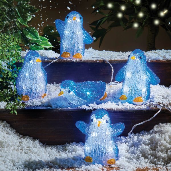 5 Pc Acrylic Penguin String Light