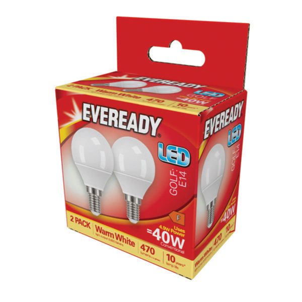 2 Pack Eveready 40W Edison Bulb Ww Golf E14