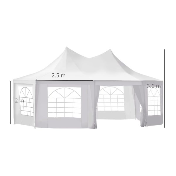 Outsunny 6.8m x 5m Octagonal Party Tent / Wedding Marquee-White   Aosom UK - Image 3