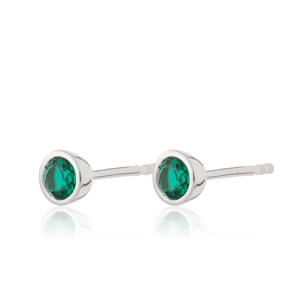 May Birthstone Earrings (Emerald) - Image 2