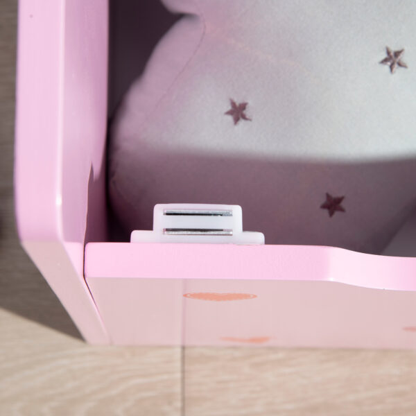 ZONEKIZ Dual-Purpose Toy Chest: Wooden Storage Bench with Safety Mechanism, Pretty in Pink   Aosom UK - Image 9