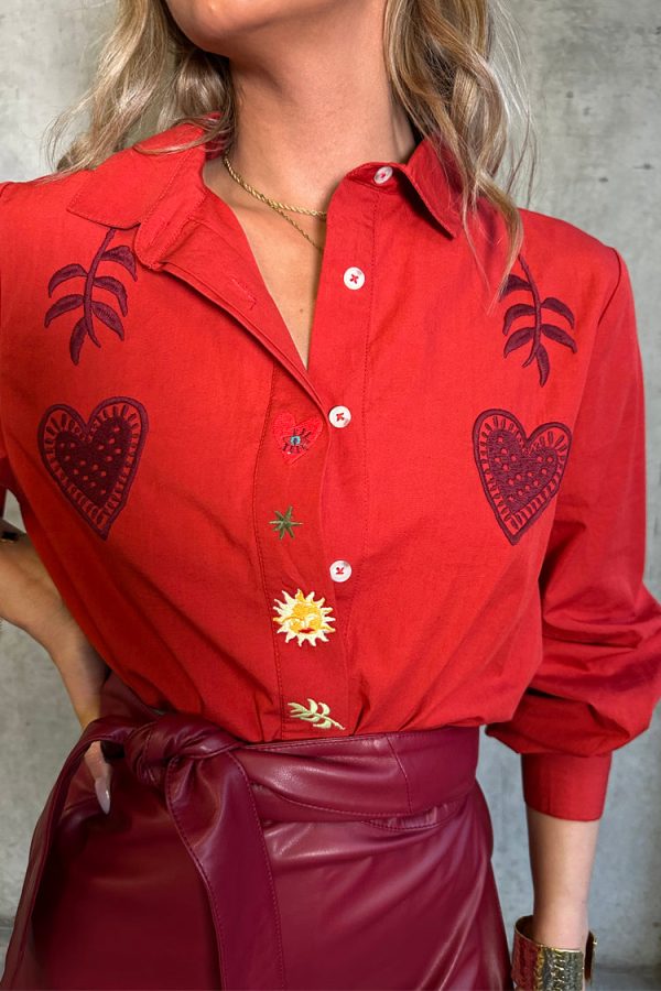 Women's Sundazed Shirt in Red, Size 16, 100% Cotton by Never Fully Dressed - Image 2