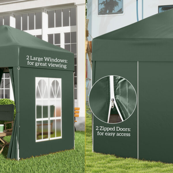 Outsunny Waterproof Pop Up Gazebo Canopy, size (2 x 2m)-Green   Aosom UK - Image 7