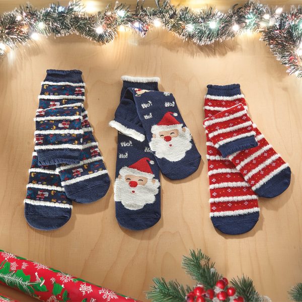 Set Of 3 Mens Christmas Socks