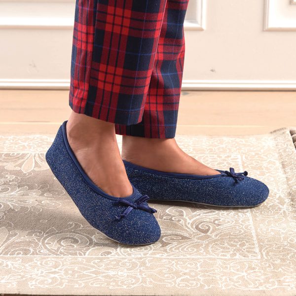 Blue L Sparkle Ballet Slippers