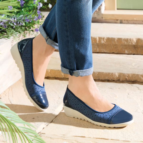 Navy 4 Ladies Slip On Shoes