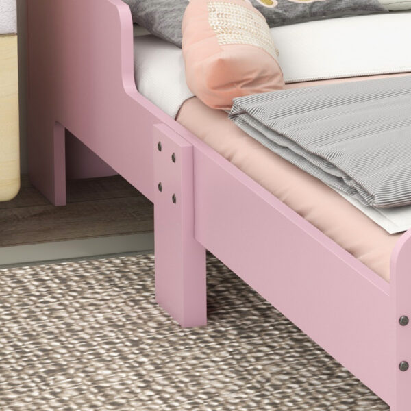 ZONEKIZ Toddler Bed Frame, Princess Bed for Kids, Cloud Design, 143 x 74 x 55 cm, Pink   Aosom UK - Image 9