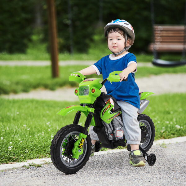 HOMCOM Kids Electric Motorbike Child Ride on Motorcycle 6V Battery Scooter (Green) - Image 2