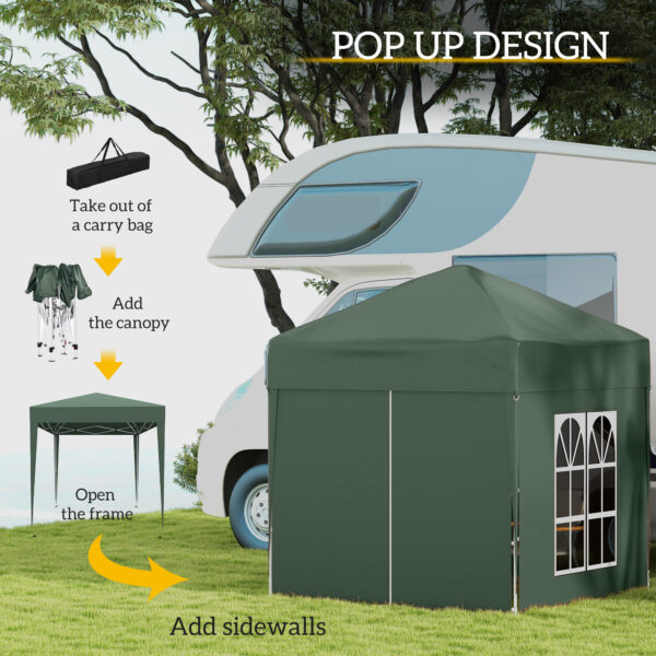 Outsunny Waterproof Pop Up Gazebo Canopy, size (2 x 2m)-Green   Aosom UK - Image 4