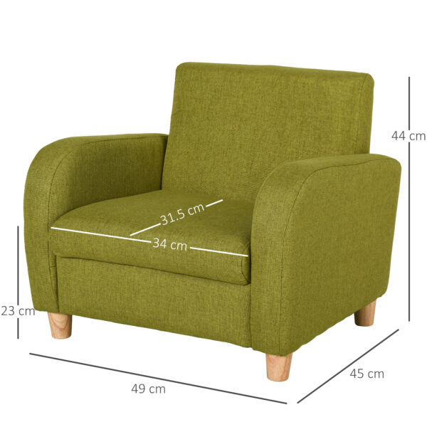 HOMCOM Children Armchair Mini Sofa Wood Frame Anti-Slip Legs High Back - Image 3