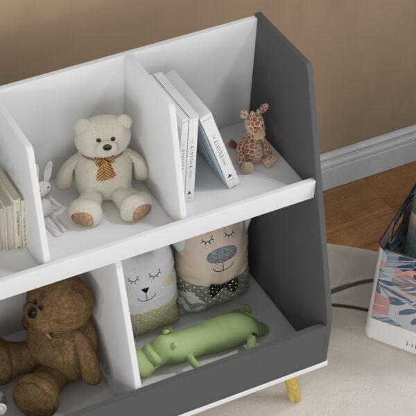 HOMCOM Kids Storage Shelf with 5 Compartments, Grey   Aosom UK - Image 9