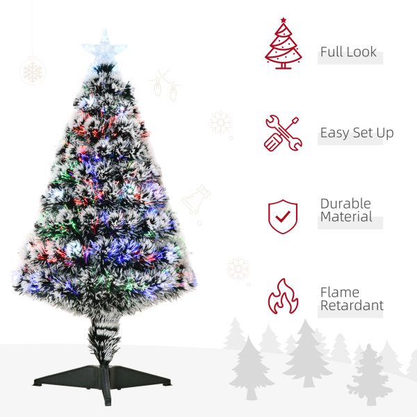 HOMCOM 3ft 90cm Green/White Artificial Christmas Tree W/ Prelit LED   Aosom UK - Image 6