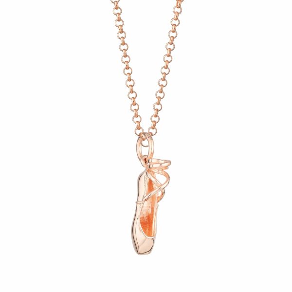 Rose Gold Plated Pointe Ballet Shoe Necklace - Image 2