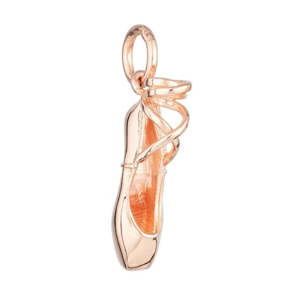 Rose Gold Plated Pointe Ballet Shoe Charm - Image 2