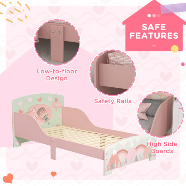 ZONEKIZ Toddler Bed Frame, Kids Bedroom Furniture for Ages 3-6 Years, Pink   Aosom UK - Image 5