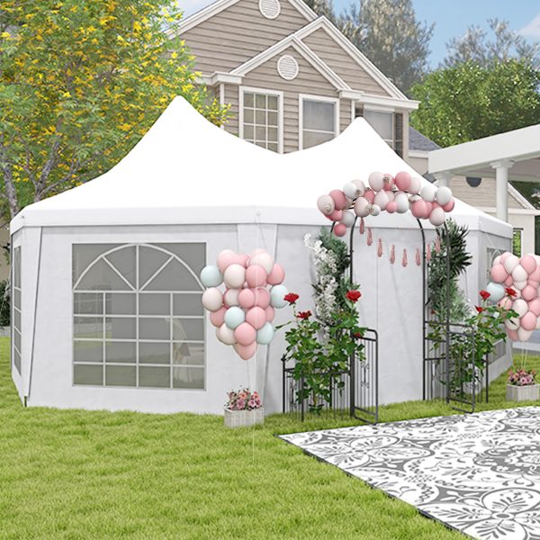 Outsunny 6.8m x 5m Octagonal Party Tent / Wedding Marquee-White   Aosom UK - Image 9