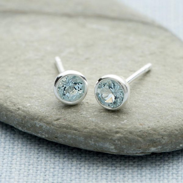 March Birthstone Earrings (Aquamarine) - Image 2