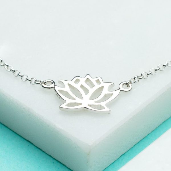 Silver Lotus Flower Bracelet - Image 2