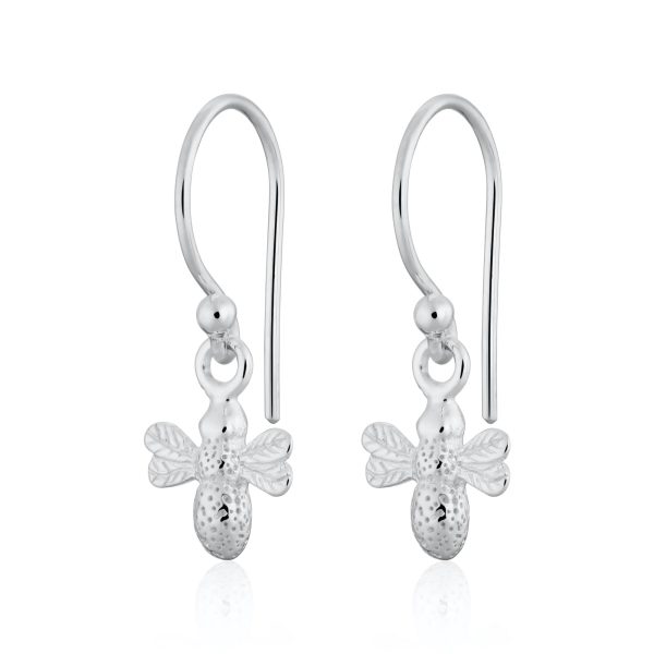 Silver Bee Hook Earrings - Image 2