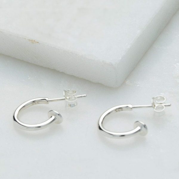 Silver Charm Hoop Earrings - Image 2