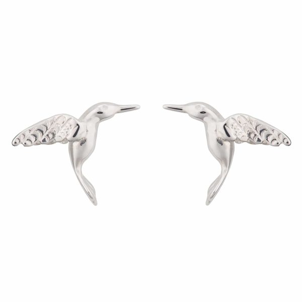 Silver Hummingbird Stud Earrings