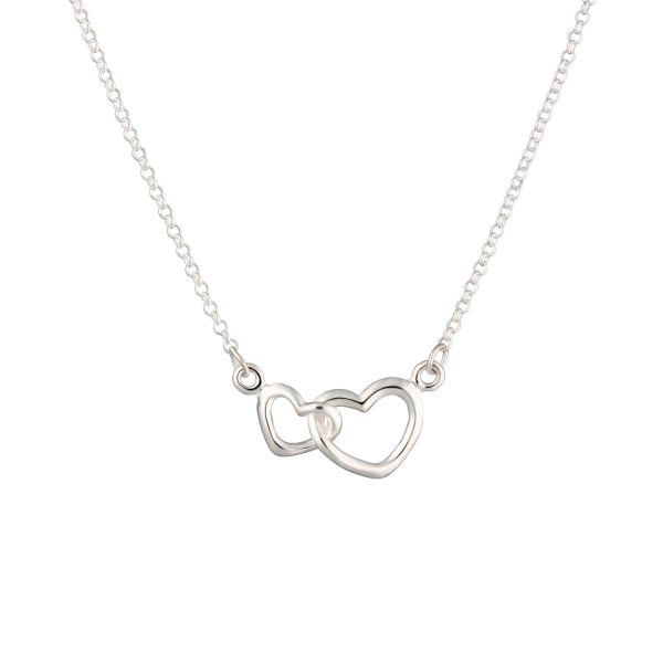 Sterling Silver Linked Hearts Necklace - Image 2