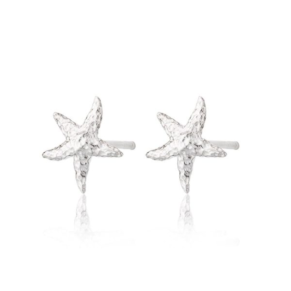 Silver Starfish Stud Earrings - Image 2