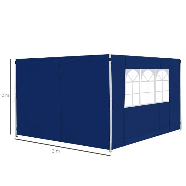 Outsunny 3m Gazebo with Exchangeable Side Panels, Window Feature, Outdoor Event Shelter, Blue - Image 3