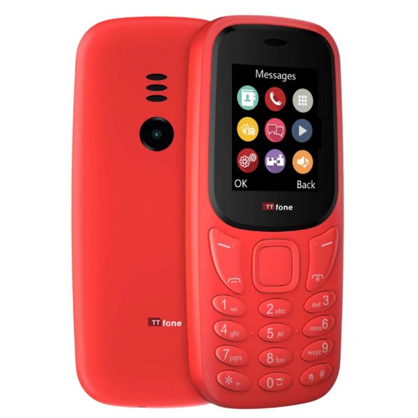 TTfone TT170 Red Dual SIM with USB Cable, Vodafone Pay As You Go